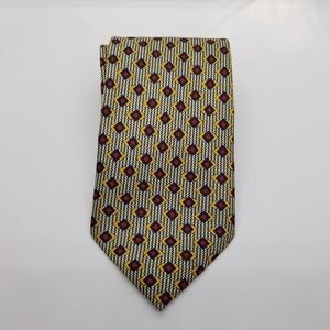 Rene Chagal squiggle silk tie with red blue yellow boxes